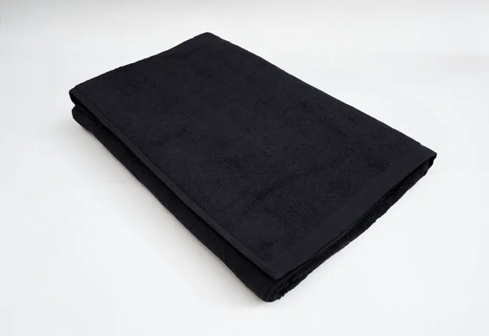業務用タオル 美容室バスタオル 70×140cm ブラック 黒 50枚セット まとめ買い