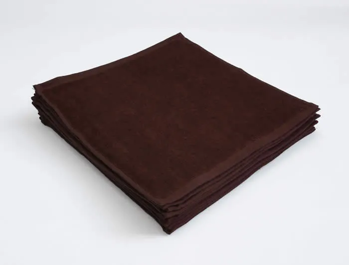 業務用ハンドタオル 茶色 無地 100枚｜激安まとめ買い！綿100％の施術・接客用サロンタオル