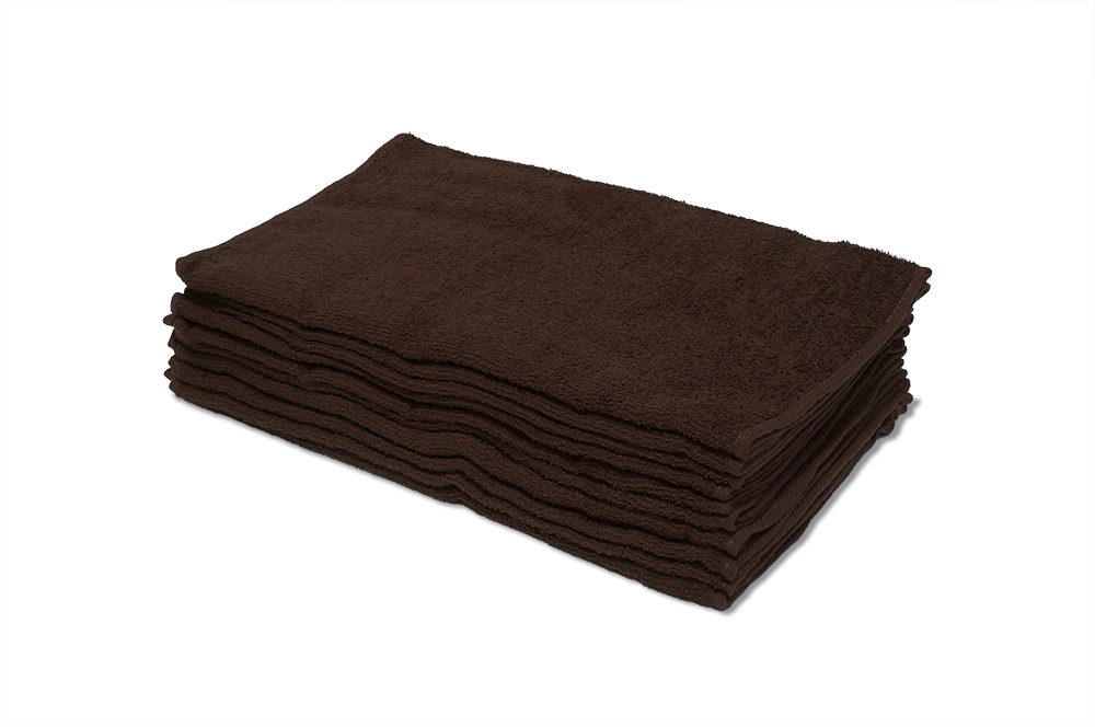 業務用フェイスタオル 200匁 ブラウン 10枚｜美容室 エステ 医療 綿100％ 薄手