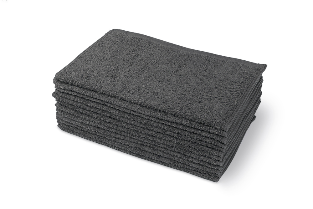 業務用フェイスタオル アッシュグレー 4枚セット 綿100％ 総パイル お試し メール便可 少量購入OK