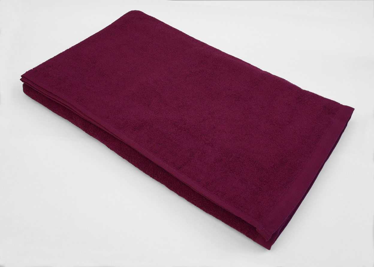 エステ用タオルシーツ ワインレッド 110×220cm 業務用 大判バスタオル ベッドカバー 単品 サンプル 総パイル 人気 おすすめ 通販